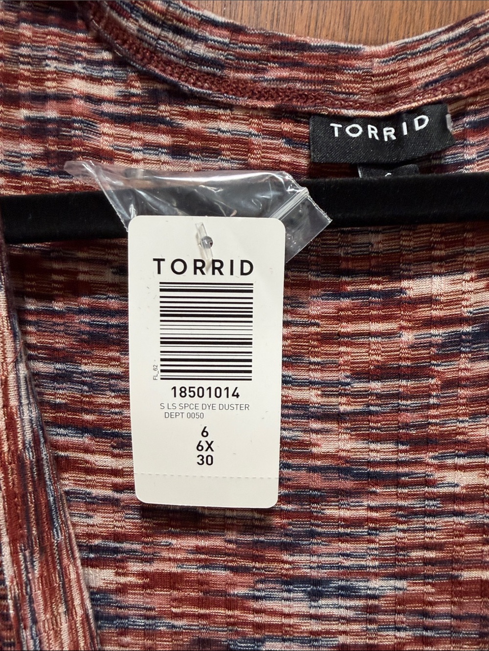 Long Open Front Cardigan Dress in Rust Mix - Picture 2 of 3